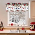 thumbnail image 2 of Valances for Windows Red Poinsettia Berry Christmas Bells Rod Pocket Short Curtain for bathroom living room bedroom Xmas Pine Cones Leaves 1 Panel 42x12in, 2 of 7