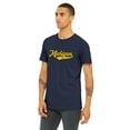 thumbnail image 2 of Daxton Adult Unisex Tshirt Michigan Script with Vertical on the Back, Navy Gold, XL, 2 of 3