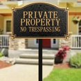 Private Property No Trespassing Sign Solid Metal Cast Yard Plaque