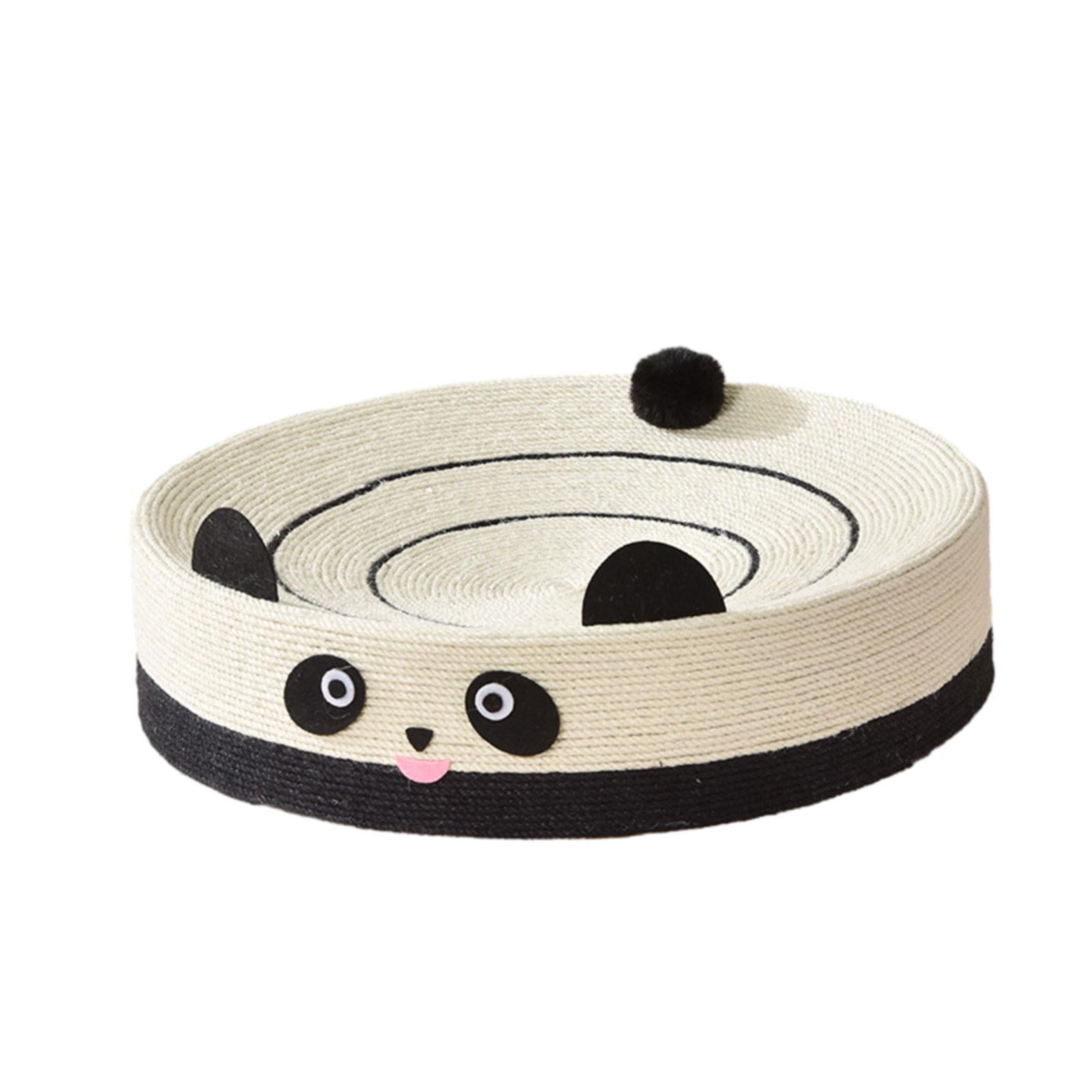 Round Sisal Cat Scratch Pad Cat Scratcher Bed Toys Durable Circular Creative Sturdy Home Decoration Cat Scratching Pad Lounge , Panda