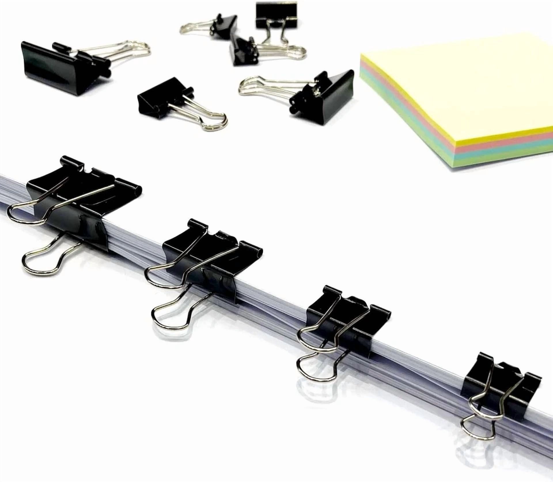 CIRCLE- Binder Clips Paper Clamps Office Supplies 4 Assorted Sizes 120 Pcs Modern New