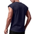 thumbnail image 4 of Mens Workout Tank Tops Summer Sleeveless Tee Shirts Casual Stylish Gym Muscle Shirt Loose Fit for Basketball Blue 4XL, 4 of 5