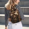 thumbnail image 5 of Rateoe Western Skull Cowboy Pattern Durable Canvas Backpack for Men & Women – Stylish & Lightweight – Adjustable Straps, Multiple Pockets – Fits 15-17 Inch LaptopsMedium, 5 of 5