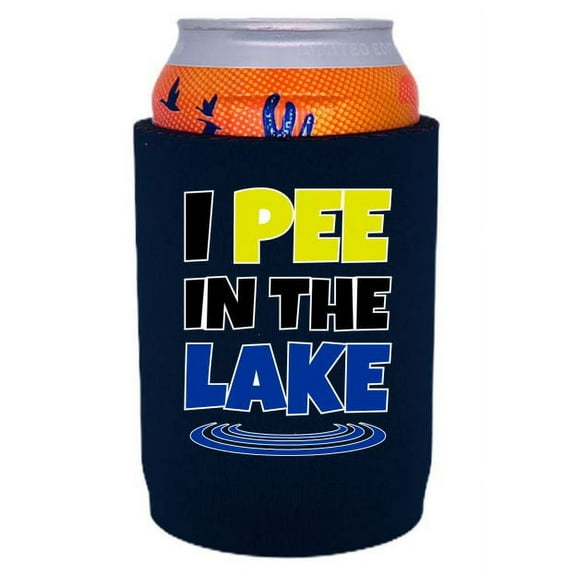 I Pee In The Lake Full Bottom Can Coolie (Navy)
