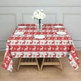 thumbnail image 3 of Christmas Square Tablecloth 52x52 Inch – Waterproof Polyester Printed Table Cover, Wrinkle Resistant & Washable for Kitchen Dining Picnic Party Decor, Single-v4-15, White, 3 of 6