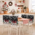 thumbnail image 2 of Christmas Chair Covers Set of 6 Dwarfs Snowflake Xmas Tree Bird Winter Black Chair Back Covers Stretch Removable Washable Slipcovers Protector for Dining Room Kitchen Party Decor, 2 of 5