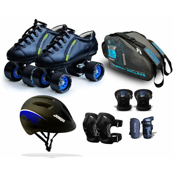 Jaspo Hail Stone Pro Shoe Skate Combo Size-11 Uk (For Age Group 4-5 Years), Unisex, Roller_derby_wheel (Sky Blue) Highly Durable, Economic, Finely Stitched, Fitted With 60 Mm Wheels 88a Hardness