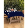 thumbnail image 3 of Outdoor Table Cloth with Umbrella Hole and Zipper, Golf Ball Waterproof Rectangle Tablecloth 52"x70", Navy Blue Monochrome Sport Washable Table Cover for Outside Party Patio Picnic, 3 of 8