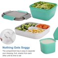 thumbnail image 1 of Hltser Large Salad Container for Lunch Stackable Lunch Container with Large 68oz Salad Bowl 5 Compartments Lunch Box with Sauce Container for Dressings Built-in Reusable Fork &amp; BPA-Fr, 1 of 7