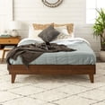 thumbnail image 4 of Pemberly Row Solid Wood Queen Platform Bed with Sturdy Legs in Walnut, 4 of 6