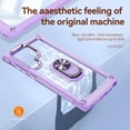thumbnail image 7 of Allytech Clear Case for Samsung Galaxy S23 Ultra, Slim Case with Metal Ring Kickstand, Armor Lens Protection Shockproof Anti-Fingerprint Soft TPU Frame + Hard PC Back Protective Case - Purple, 7 of 7