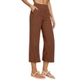 thumbnail image 2 of Women's Casual Pants Women'S Fashionable And Casual Solid Color Cotton And Linen Three Quarter High Waisted Casual Pants Women's Casual Pants X, 2 of 9