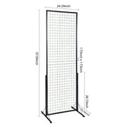 BENTISM 2 x 5.6 Grid Wall Panels Tower, 2 Packs Wire Gridwall Display Racks with T-Base Floorstanding, Double Side Gridwall Panels for Art Craft Shows, Retail Display with Extra Clips and Hooks