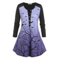 thumbnail image 1 of Talla grande Halloween Bate Imprimir Tee Rosegal Mangas largas de talla grande, 1 of 5