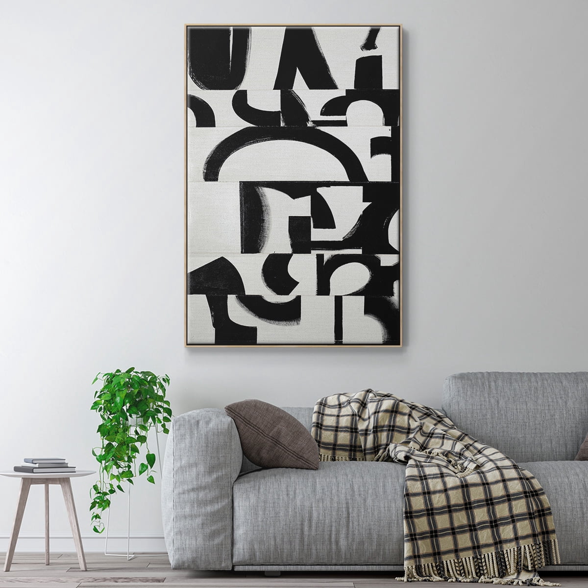 Prosperous Elements V11 Framed Premium Gallery Wrapped Canvas - Ready to Hang - 17 x 25 - Natural Wood Floating Frame