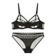 thumbnail image 2 of Gibobby Conjunto de lencería Lencería para mujer con encaje frontal abierto, ropa de dormir halter Nighty(Negro, A), 2 of 5