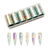 Leopard Print Nail Art Transfer Paper Sticker,Easy-Remove Star Design For Any Nail Color,Home & Salon Use,6 Rolls in 1 Box