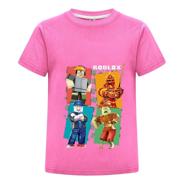 Playera de Roblox para Niño con Diseño de Personajes del Juego, Camiseta de Algodón Infantil, Ropa Gamer Estilo Casual, Perfecta para Cumpleaños y Salidas