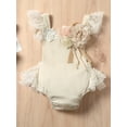 thumbnail image 3 of 2Pcs Newborn Baby Girl Lace Ruffles Sleeve Bodysuits Backless Jumpsuit Clothes Romper Set, 3 of 10