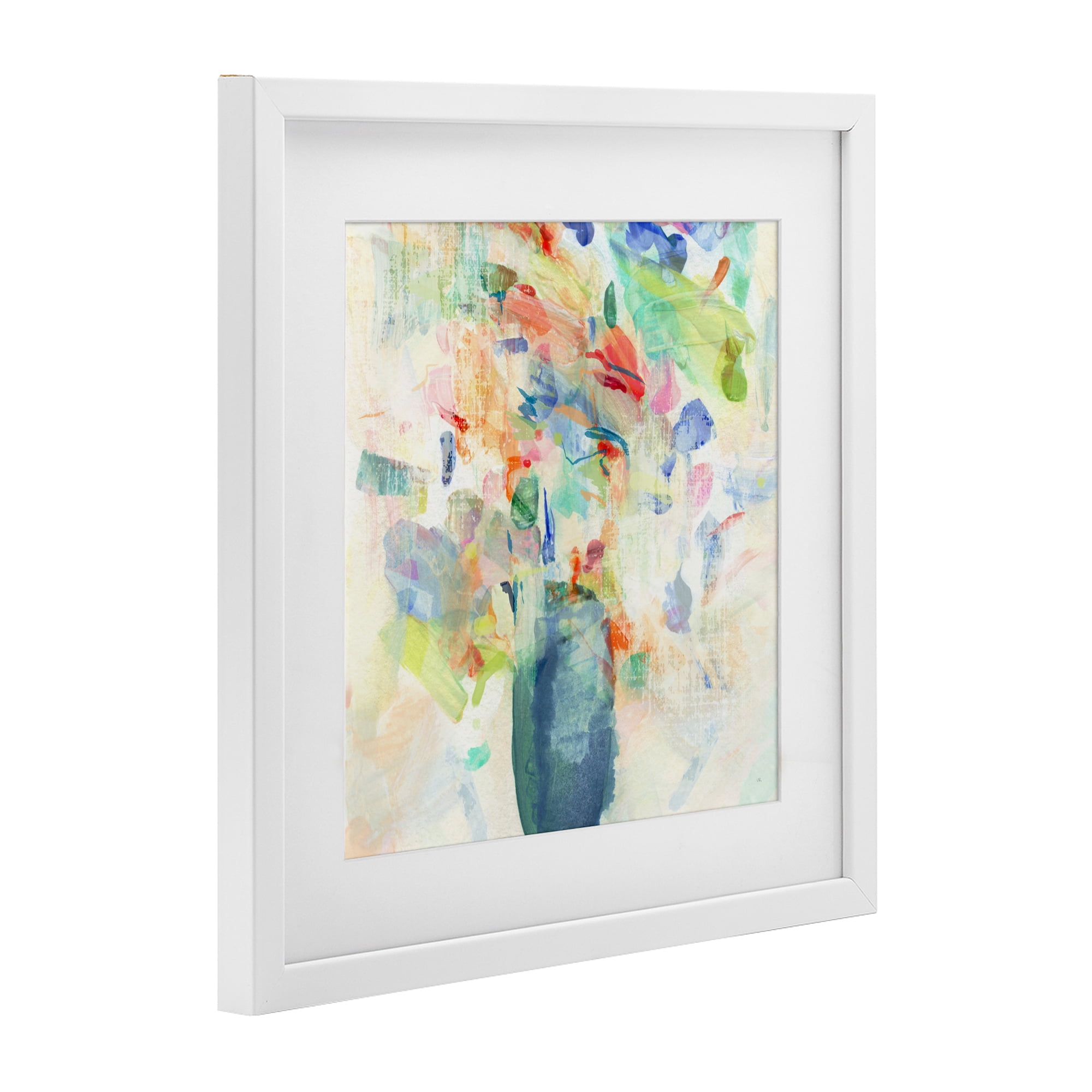 Stupell Industries Summer Flowers Brushstrokes White Framed Print Under Glass, design by Susan Jill