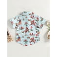thumbnail image 4 of LMLYSoH Toddler Baby Boys Western Shirts, Summer Short Sleeve Cartoon Print Button Down Shirts, 4 of 9