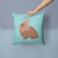 thumbnail image 2 of Carolines Treasures BB8134PW1414 Lionhead Rabbit Blue Check Fabric Decorative Pillow, 14 x 14 in., 2 of 4