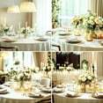 thumbnail image 4 of Round Tablecloth 132 Inch 10 Pack Ivory Tablecloths Washable Decorative Polyester Table Clothes Cover for Dining Table Banquets Buffet Parties and Wedding, 4 of 6