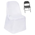 thumbnail image 2 of TABLECLOTHSFACTORY 40 PCS White Linen Polyester Folding Chair Cover Dinning Chair Slipcover for Wedding Party Event Banquet Catering, 2 of 2