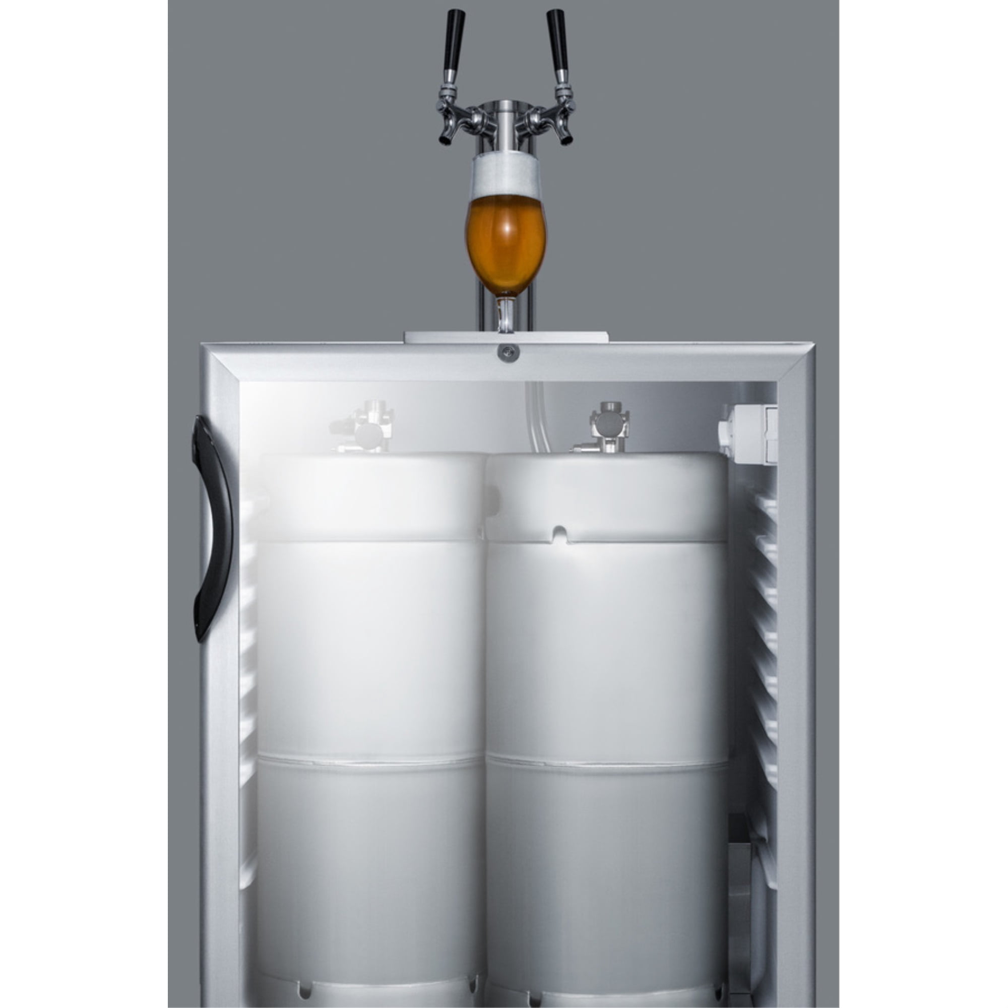 Summit Sbc56gbiada 24" Wide 5.5 Cu. Ft. Built-In Commercial Double Tap Ada Kegerator -