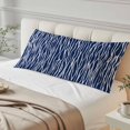 thumbnail image 4 of Vintage Wave Lines Body Pillow Covers 20"x60", Classic Minimalist Striped Navy Blue Soft Brushed Microfiber Breathable Throw Pillow Covers, Pillowcase with Zipper for Couch Sofa Bedroom Living Room, 4 of 9