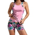 thumbnail image 2 of Traje de baño conservador de dos piezas para mujer, tankini, con sujetador acolchado, sin mangas, cuello redondo, estampado informal, traje de baño de dos piezas para mujer, trajes de baño tankini par, 2 of 9