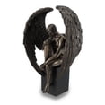 thumbnail image 2 of Bronze Finished Pensive Male Angel Statue On Black Base, 2 of 3