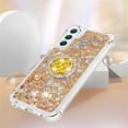 thumbnail image 5 of Glitter Clear Sparkly Bling Samsung Galaxy A24 4G Case for Women, Flowing Liquid Quicksand Cover with Diamond Ring Holder Case for Samsung Galaxy A24 4G  Gold, 5 of 14
