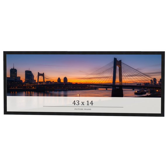 43x14 Frame Black Real Wood Picture Frame Width 0.75 inches | Interior Frame Depth 0.5 inches |