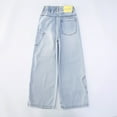 thumbnail image 4 of Girls Jeans Pants Denim Elastic Wasit Wide Leg Jean Denim Pants for Teens Juniors Jeans 13-14 Years Girls Fashion, 4 of 4