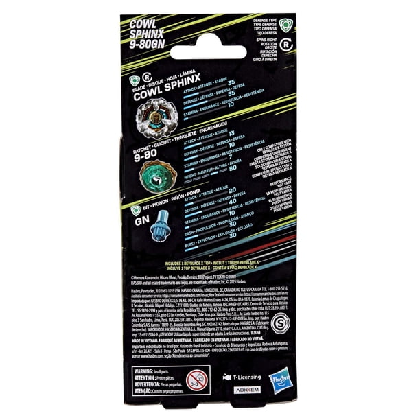 BEYOOOOONDS　ベースボール XL Beyblade X Booster Pack Cowl Sphinx 9-80GN - Walmart.ca