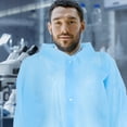 thumbnail image 2 of Batas de laboratorio desechables, batas de laboratorio no tejidas, traje protector transpirable, 10 Uds., 2 of 6