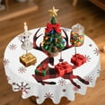 thumbnail image 6 of Fmbmuo Merry Christmas Round Tablecloth - 60 Inch Holiday Dining Table Cover, 6 of 6