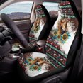 thumbnail image 4 of Chririnla Polyester Auto Seat Cushion for Interior Accessories, Stretchy Stretch Fit Car Seat Cushion Protective Cover, Horse with Sunflower and Snowflake, 4 of 7