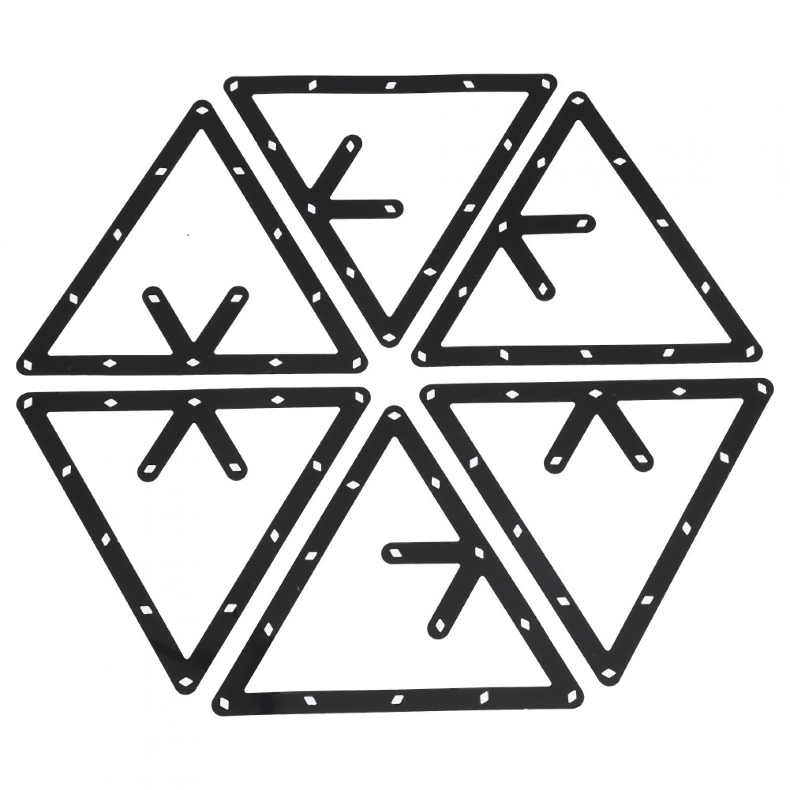 FAGINEY 6Pcs/Set Billiard Rack Black Triangle Ball Holder Positioning