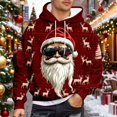 thumbnail image 2 of IWRICH Men's Ugly Christmas Hoodie Novelty 3D Graphic Hooded Sweatshirts Funny Holiday Drawstring Sweater Tops with Pocket L, 2 of 4