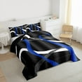 thumbnail image 3 of Homewish Wave Stripes Lines Bedding Comforter Set,Modern Geometric Desgin Twin Comforter Sets,Blue White Gray Bedding Set For Boys Teens,Ultra Soft Home Decor Reversible,2pcs, 3 of 8