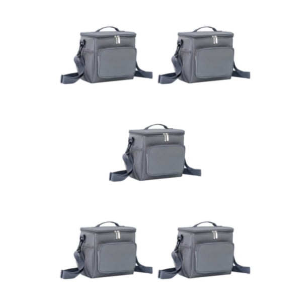 Inteprter Fiambrera Tamaño de la bolsa Material ligero Tessuto Oxford Bolsa de almuerzo con aislamiento térmico Gris Type2 NO2