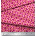 thumbnail image 3 of Soimoi Pink Georgette Viscose Fabric Ogee Geometric Decor Fabric Printed Yard 42 Inch Wide, 3 of 3