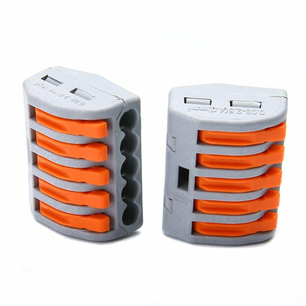 50 PCS 5-Pin Way Reusable Terminal Block Lever Nut Home Wire Connectors PCT-215