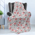 thumbnail image 4 of Valentines Soft Flannel Fleece Throw Blanket, Romantic Abstract Pattern with Hearts Birds and Swirled Lines, Cozy Plush for Indoor and Outdoor Use, 70" x 90", Vermilion and Black, by Ambesonne, 4 of 5