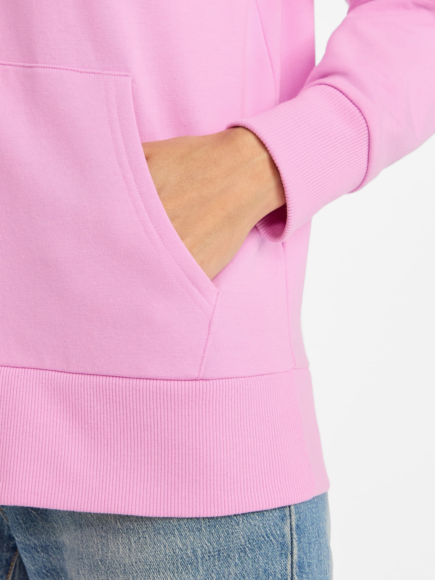 Time and Tru Women's and Women’s Plus Zip Front Fleece Hoodie Jacket, Sizes XS-4X
