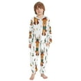 thumbnail image 2 of Soft Big Kids Onesie Pajamas Cozy Loose-Fit Jumpsuits for kids with Pockets for Christmas Lounge & Play Reindeer with Scarf Pattern, 2 of 8