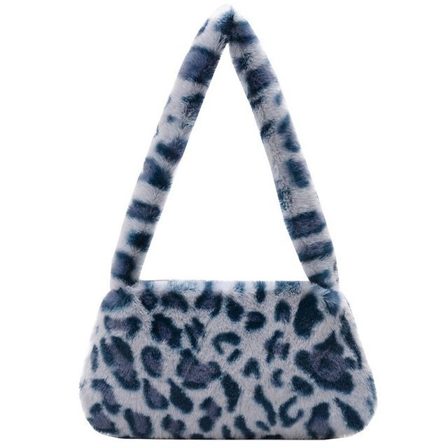 Bolso Retro con estampado de leopardo para mujer, bolsa de hombro de felpa suave, de gran capacidad, de viaje, cálido y esponjoso, 2022 xuanjing unisex