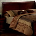 thumbnail image 4 of Twin Size Sleigh Bed Frame in Rich Cherry Finish, Solid Wood Construction with Elegant Curved Headboard and Footboard for Master or Guest Bedroom, 4 of 10